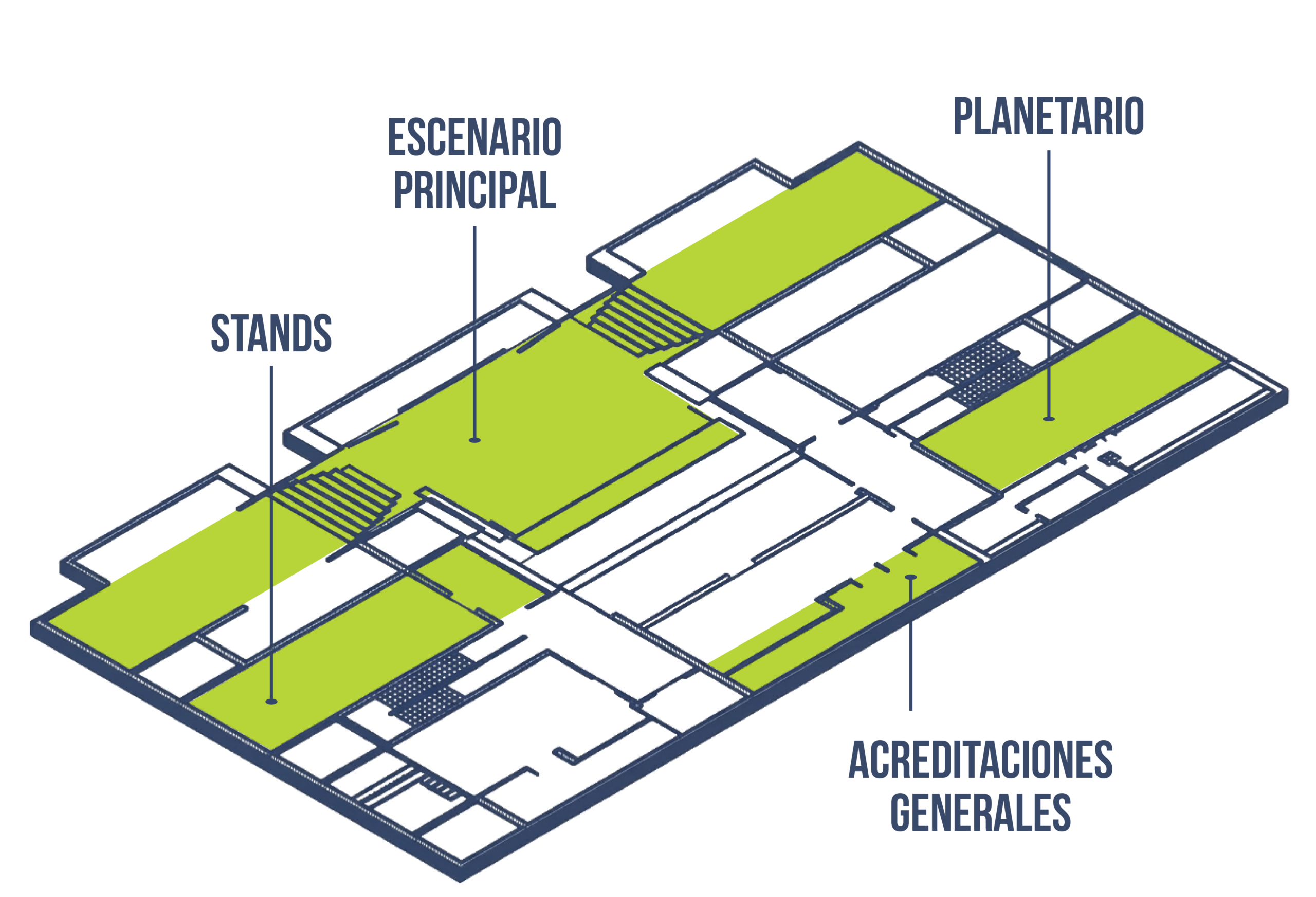 Plano del escenario principal de la jornada de mañana