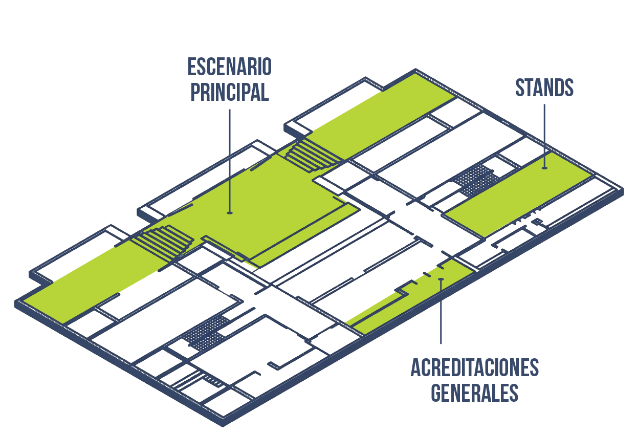 Plano del escenario principal de la jornada de mañana