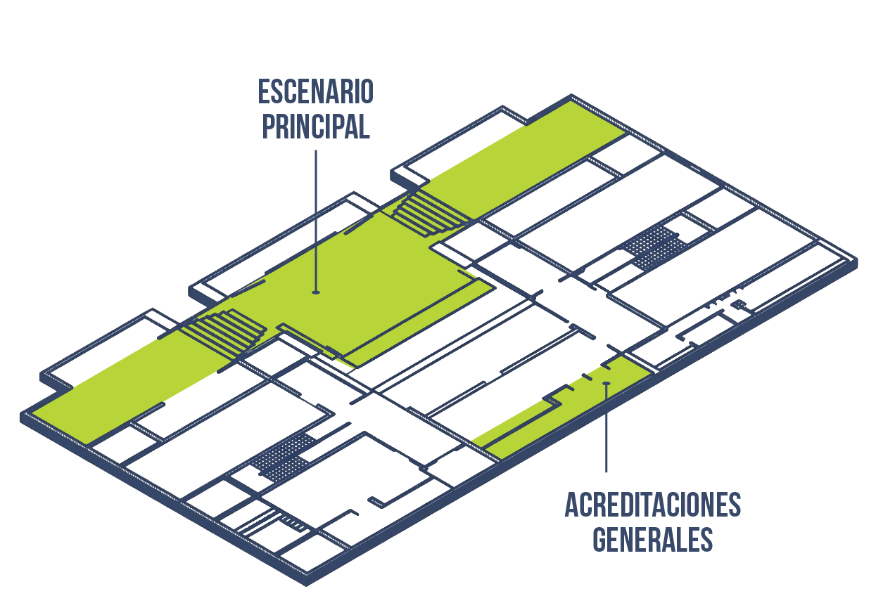 Plano del escenario principal de la jornada de tarde